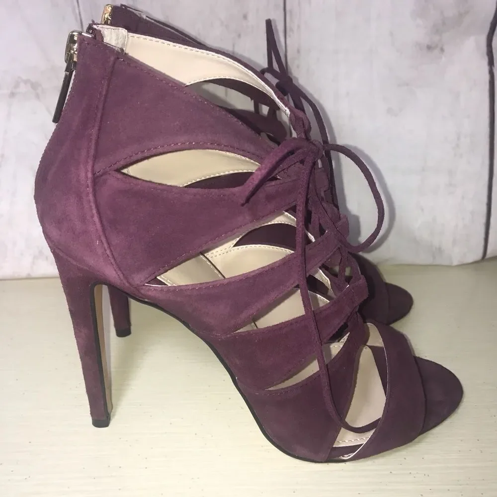 Victoria's Secret Open Toe Angel Wing Stiletto Lace up Cut Out Sandal-Sz 8.5